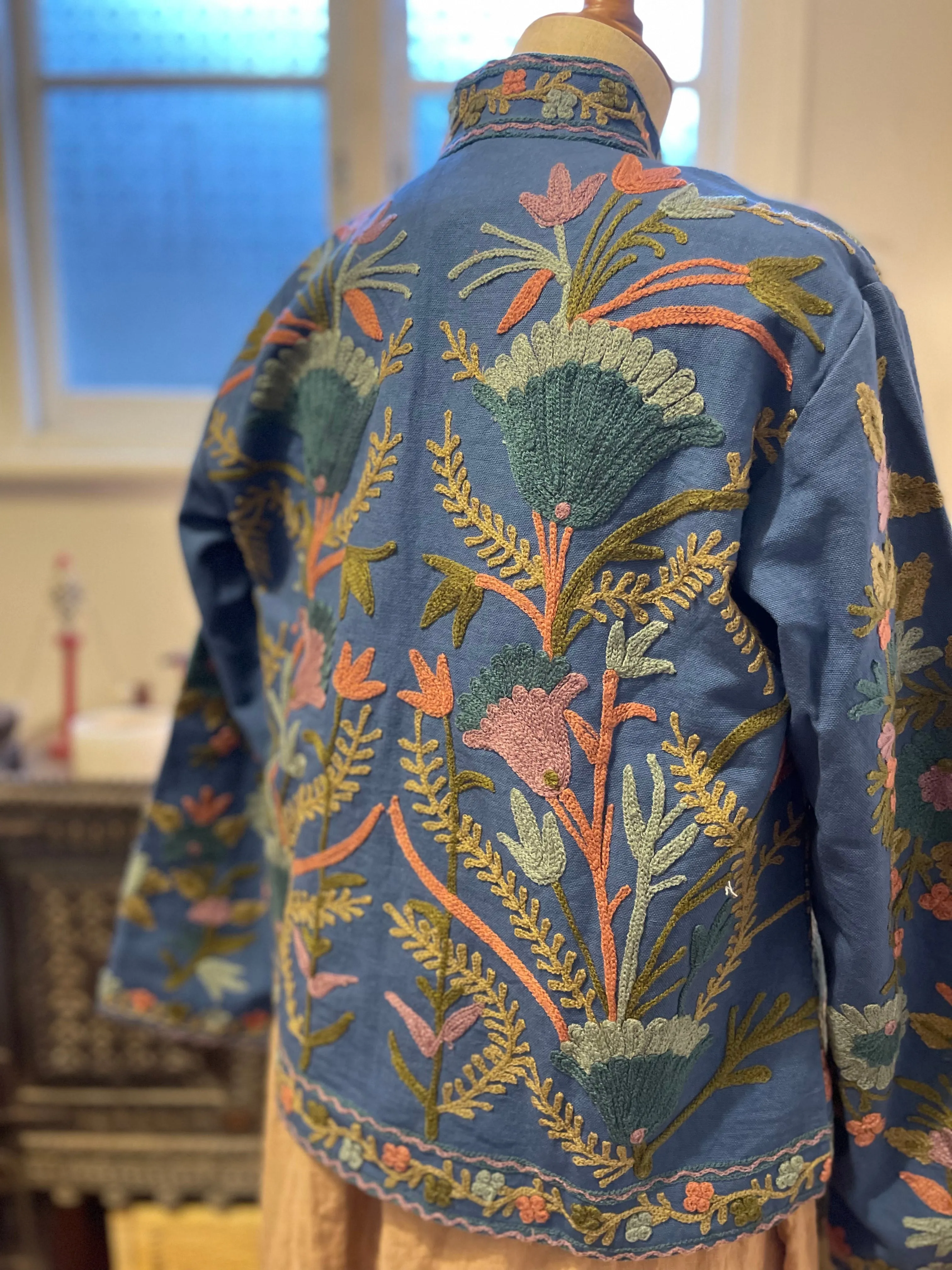 Suzani Tribal Jacket Short - Moonlight Sky
