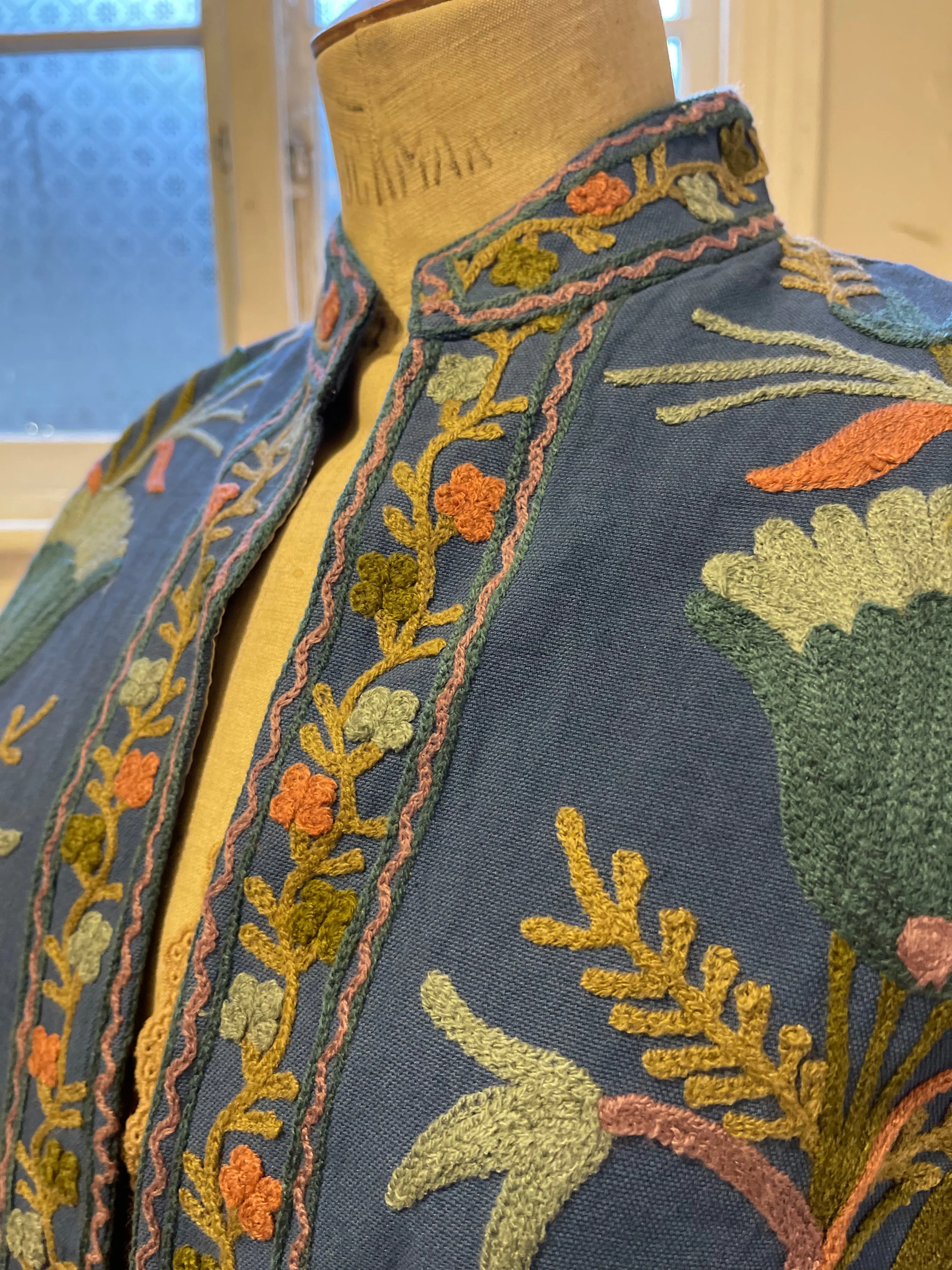 Suzani Tribal Jacket Short - Moonlight Sky