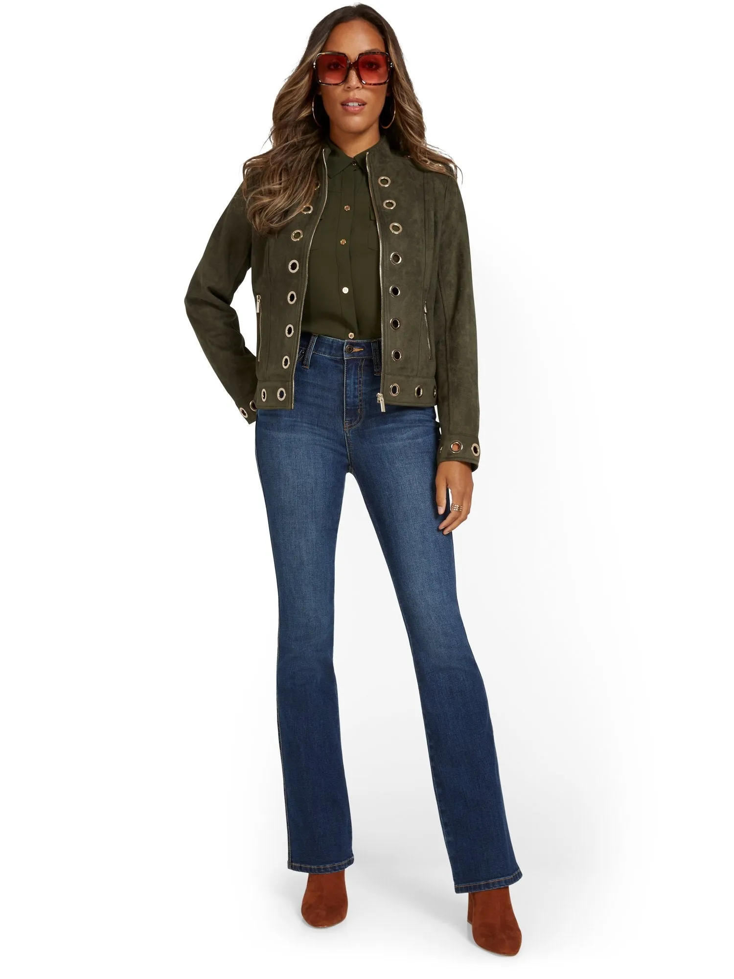 Tall High-Waisted Curvy Essential Bootcut Jeans - Foxy Blue Wash