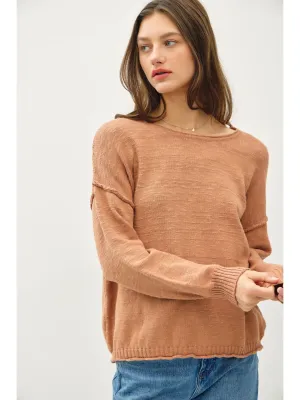 Terracotta Inside Out Drop Shoulder Sweater
