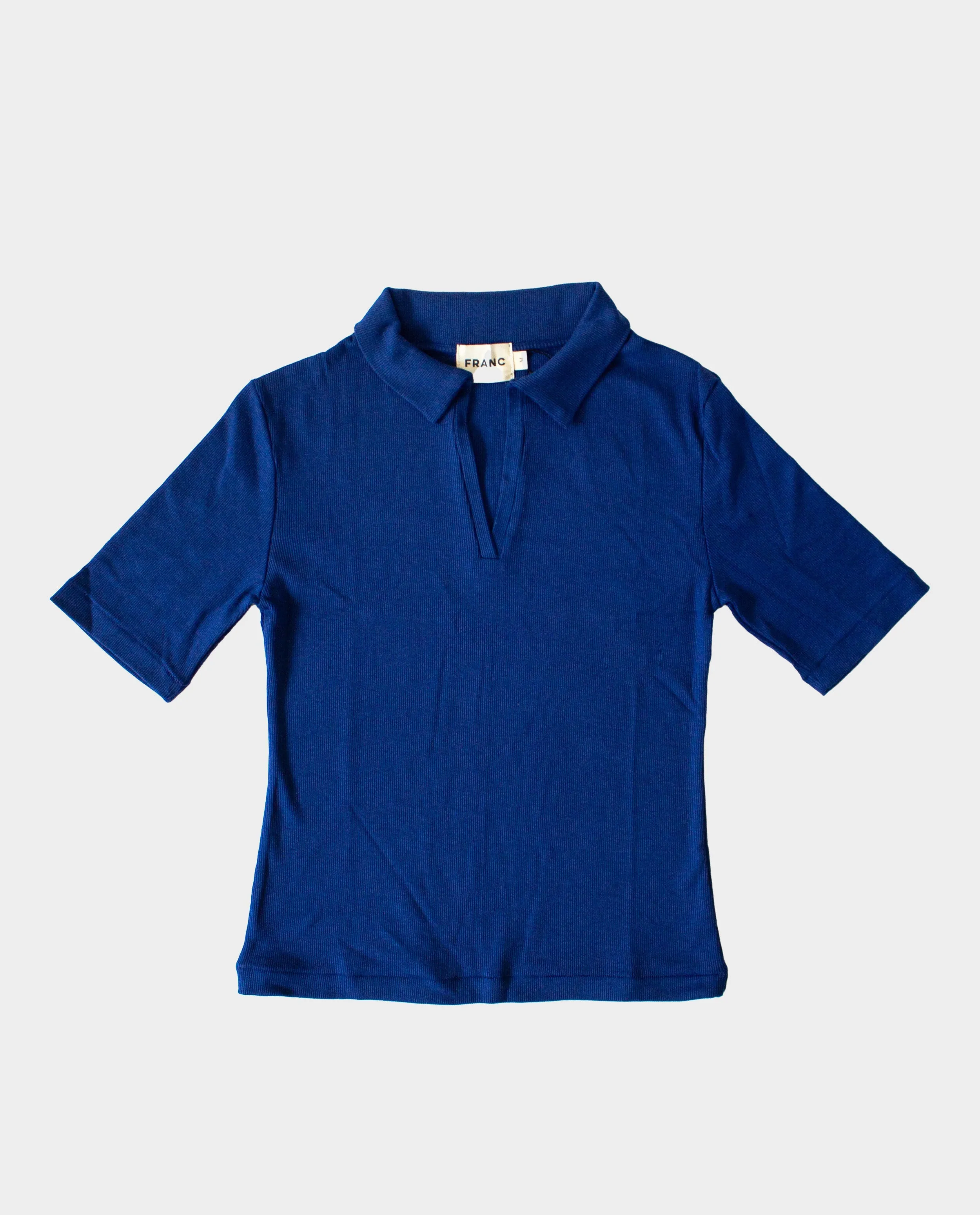 The Rib Polo Shirt in Azure