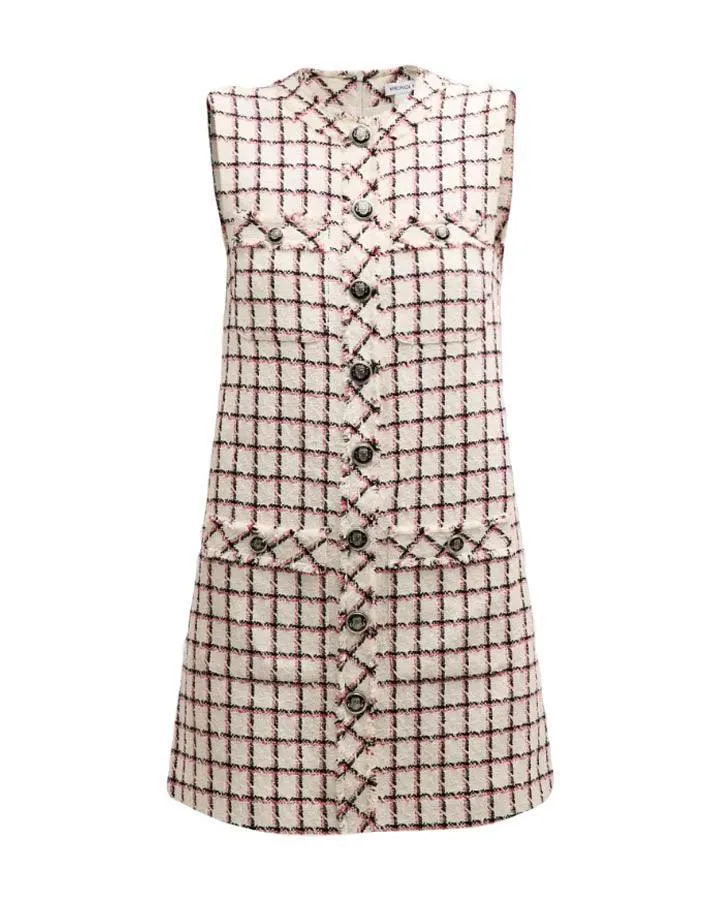 Veronica Beard Laurel Tweed Check Mini Dress