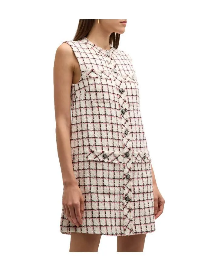 Veronica Beard Laurel Tweed Check Mini Dress