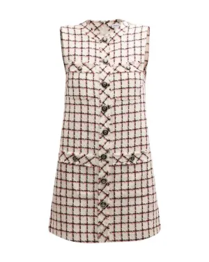 Veronica Beard Laurel Tweed Check Mini Dress