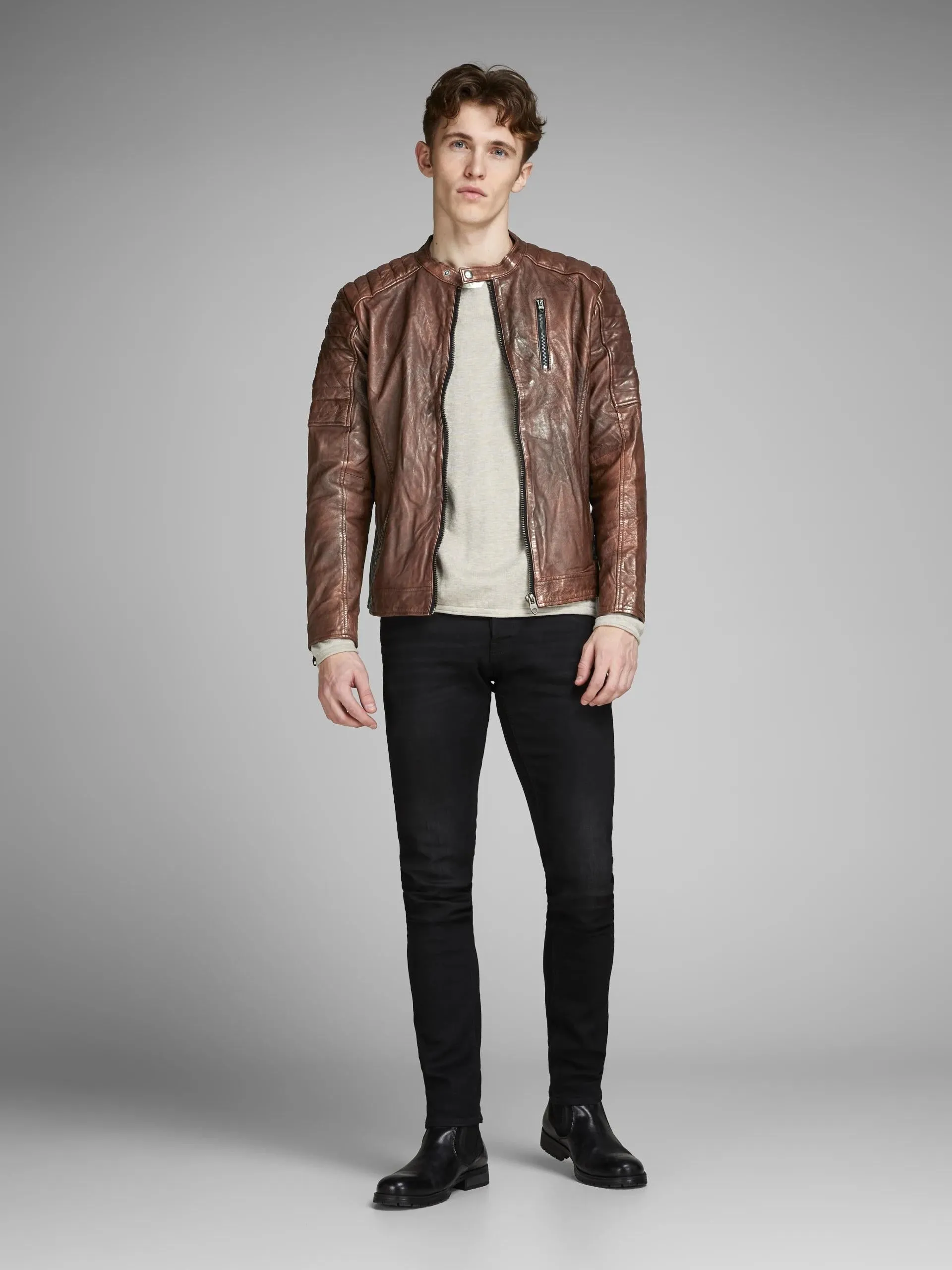 Vintage Style Leather Jacket by TJS