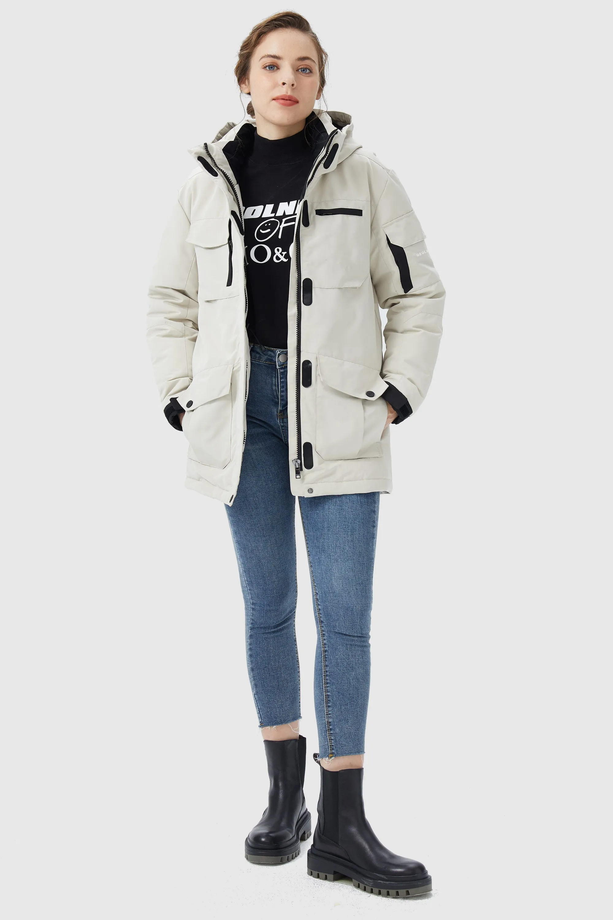 Warm Multiple Pockets Parka Jacket