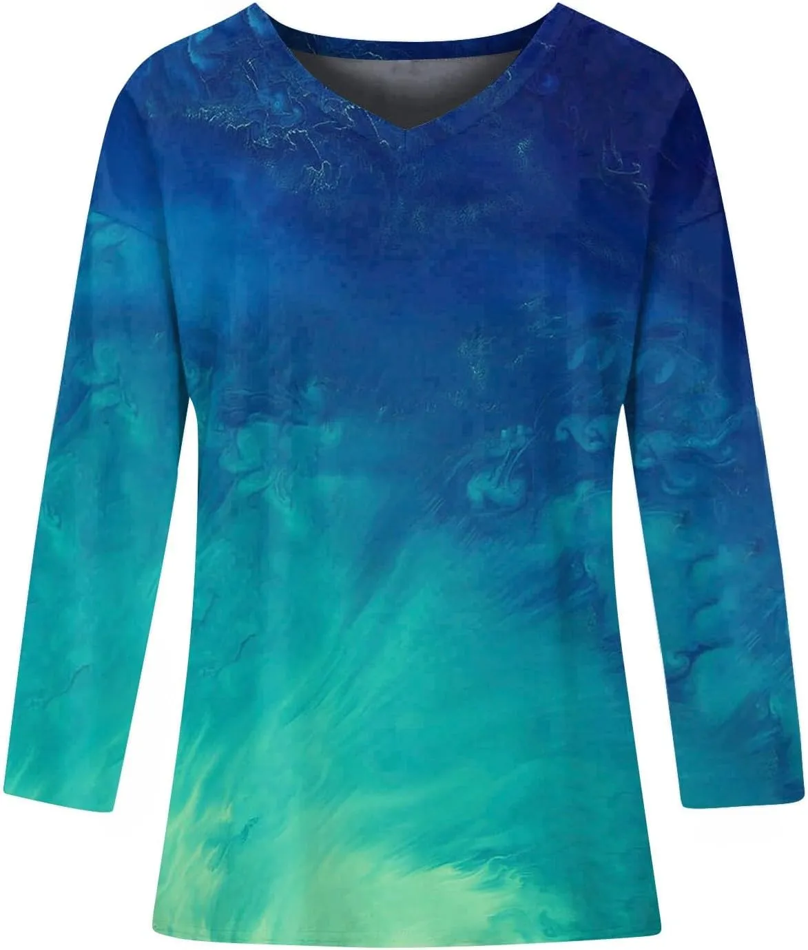 Womens Long Sleeve Tops Oversized V Neck Sweatshirts Casual Trendy Shirts Fall Winter Clothes 2024