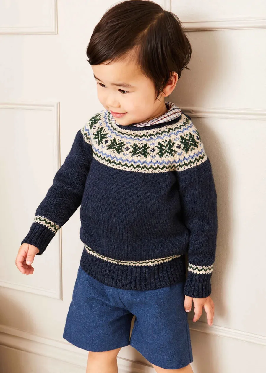 Wool Front Pocket Dungarees in Blue (18mths-4yrs)