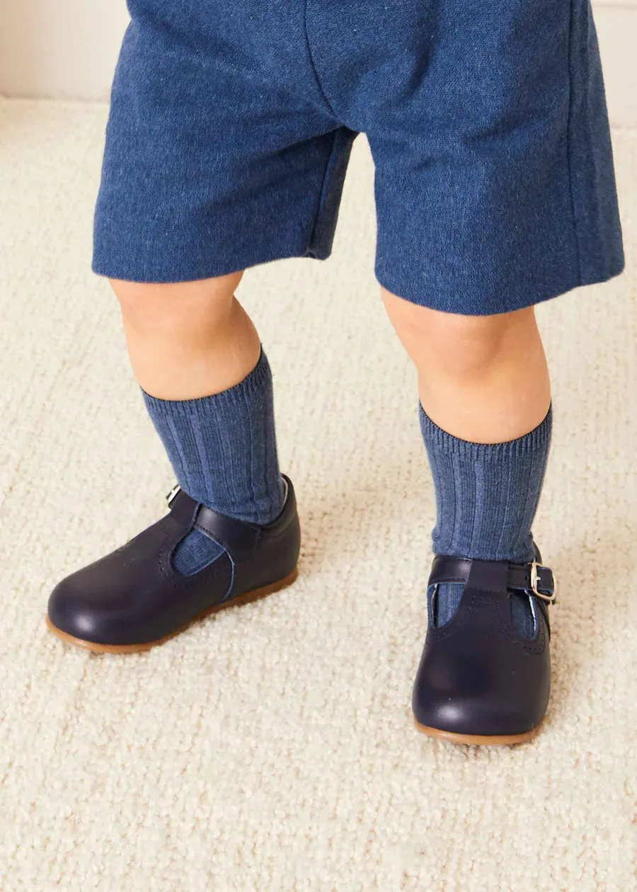 Wool Front Pocket Dungarees in Blue (18mths-4yrs)