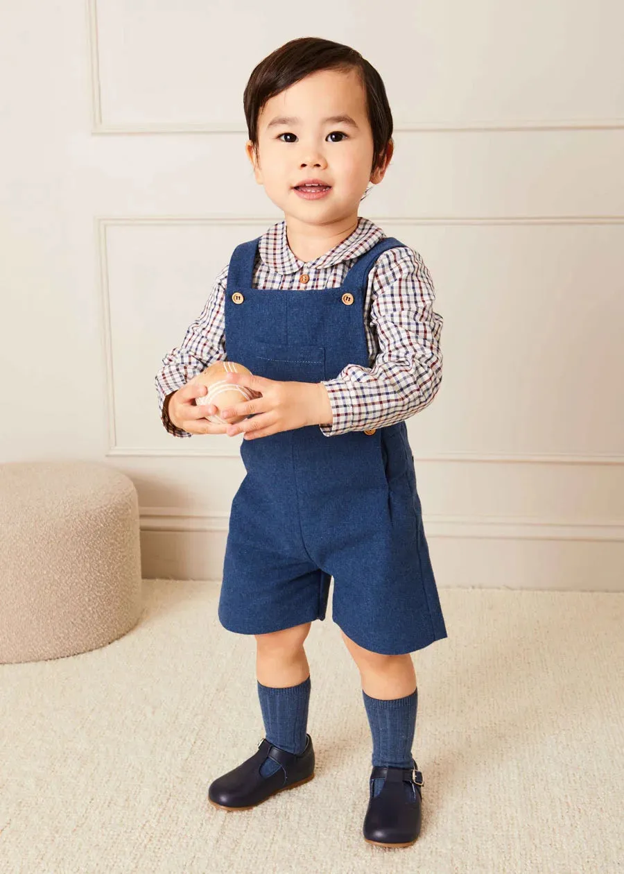 Wool Front Pocket Dungarees in Blue (18mths-4yrs)