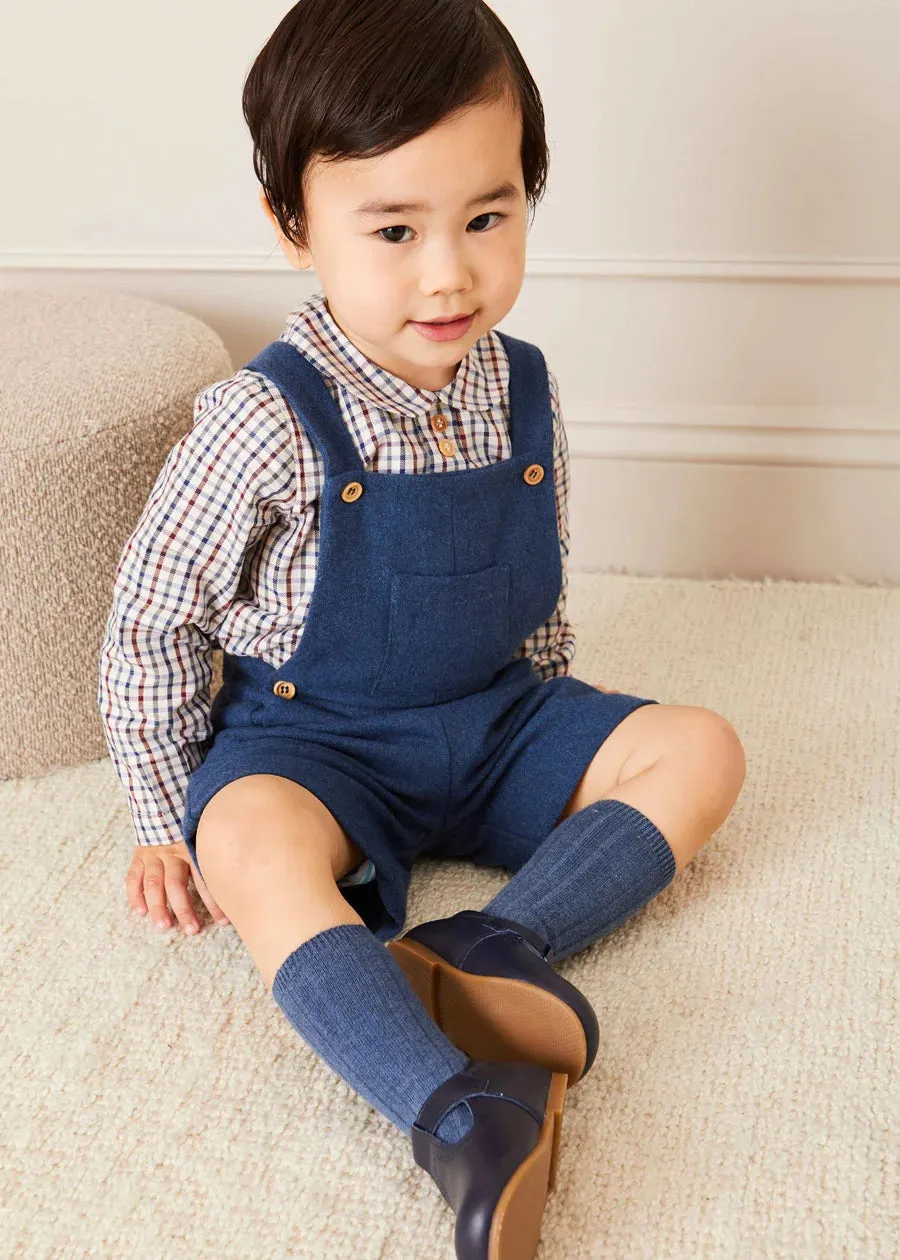Wool Front Pocket Dungarees in Blue (18mths-4yrs)